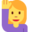 woman raising hand